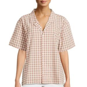 White and brown Button up shirt